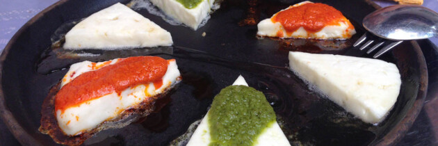 como se hace la receta del queso asado con mojo de las islas canarias gastronomia